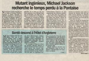 Michael Jackson Lausanne 1997 - Tribune de Genève